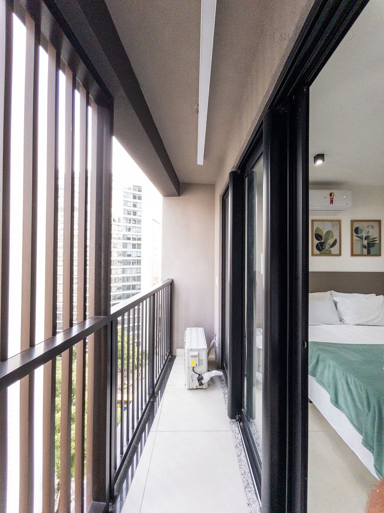 Taxa Inclusa-Studio Varanda+Piscina Aquecida+WIFI