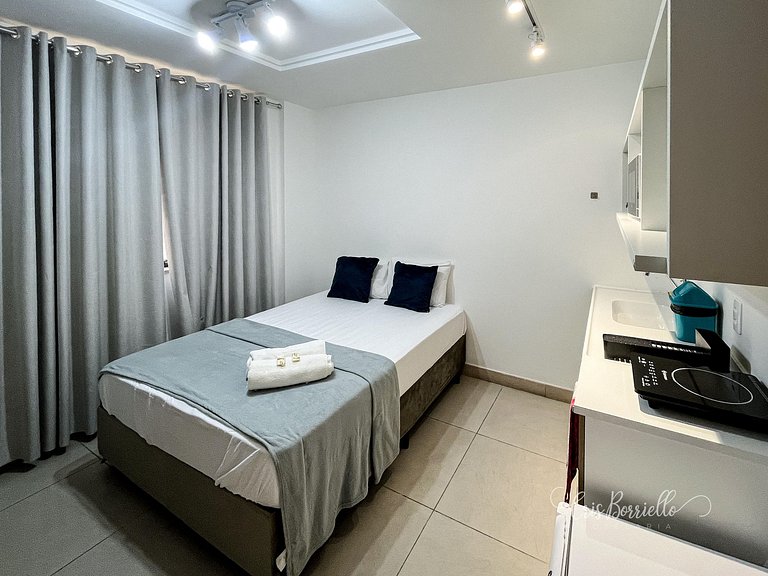 Studio Novíssimo+piscina e serviços-6x sem juros