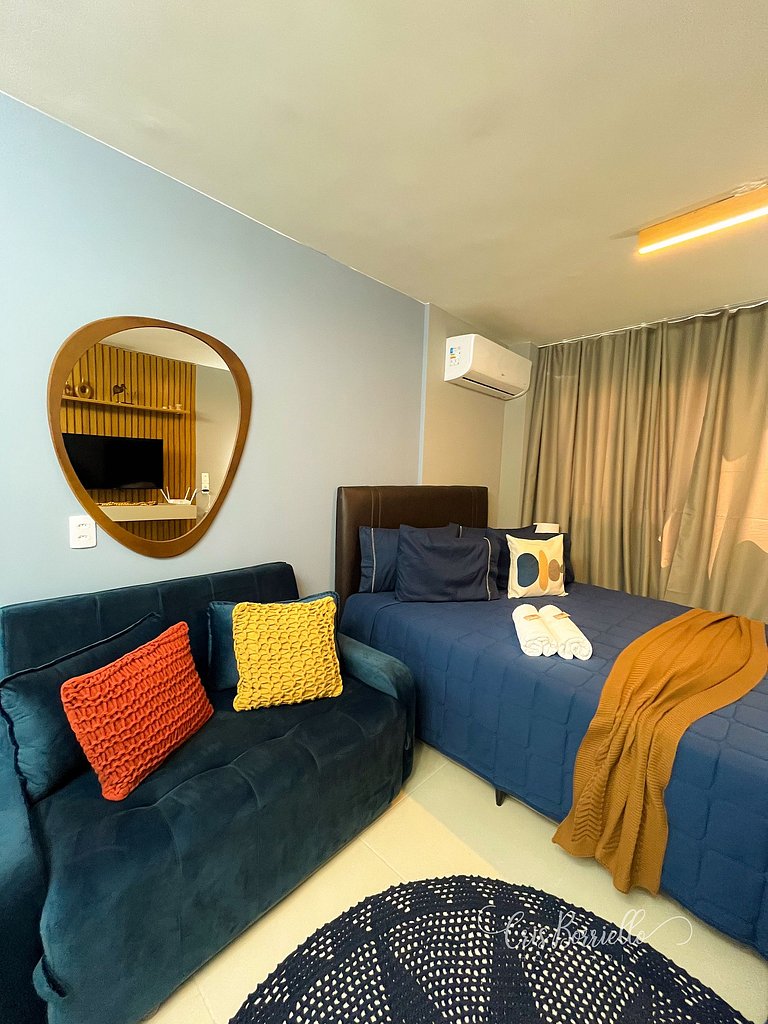 Studio alto padrão+piscina aquecida+6 x sem juros