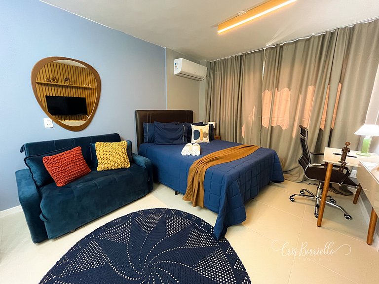 Studio alto padrão+piscina aquecida+6 x sem juros