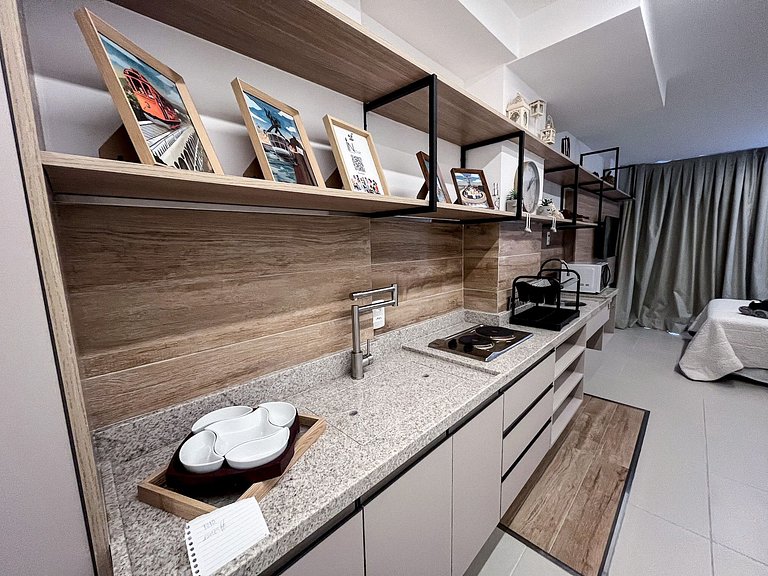 Studio novíssimo no centro c/ piscina aquecida