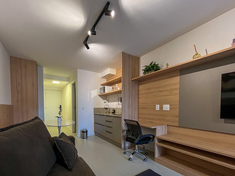 Studio Centro piscina aquecida em 6 x sem juros