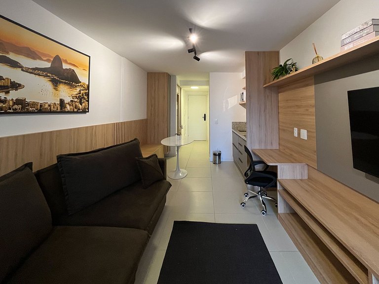 Studio Centro piscina aquecida em 6 x sem juros