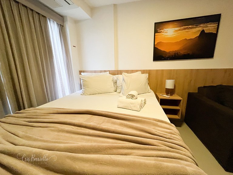 Studio com piscina aquecida em 6 x sem juros