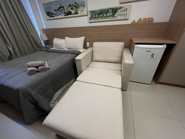 Studio novíssimo no centro c/ piscina aquecida