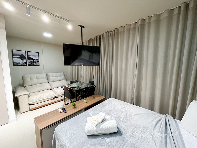 Estúdio Centro do Rio + Wifi + Piscina Aquecida Novíssimo