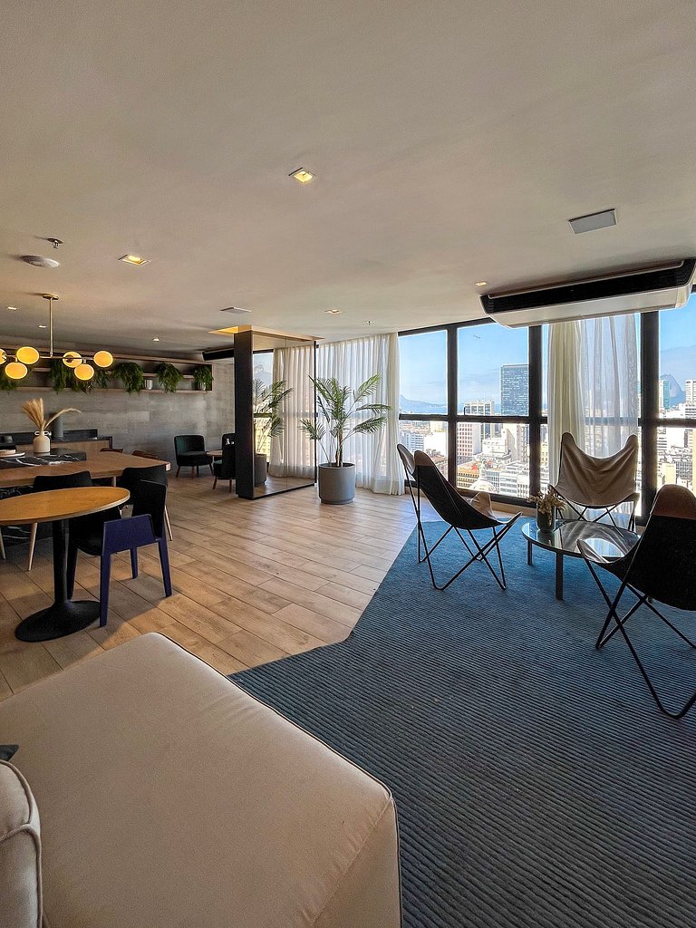 Estudio Moderno centro do Rio + Piscina Ao Ar live aquecida