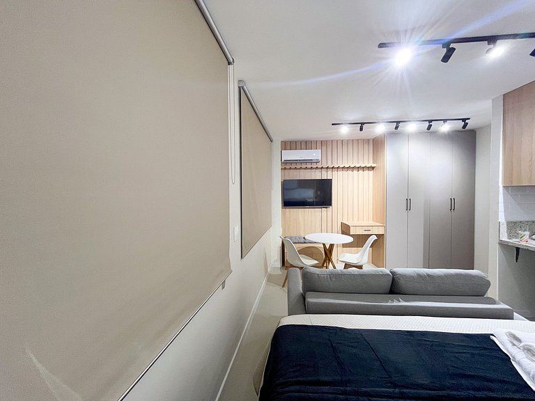 Studio c/ Piscina Aquecida em 6x Sem Juros