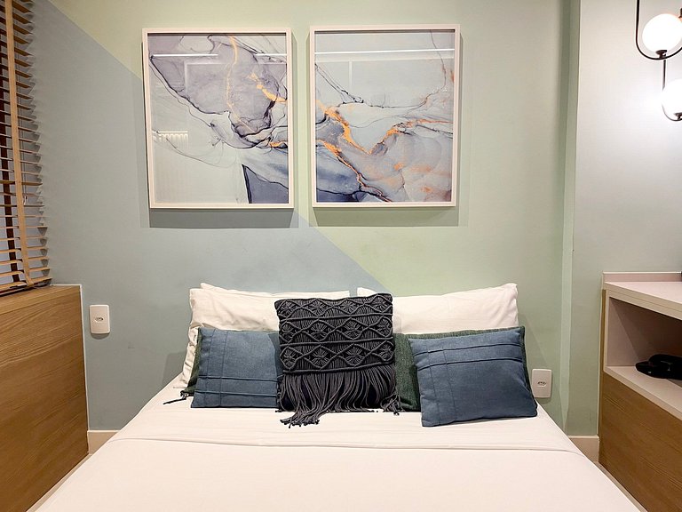 Lindo apartamento completo + piscina com vista