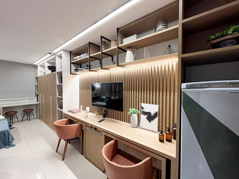 Lindo apartamento completo + piscina com vista