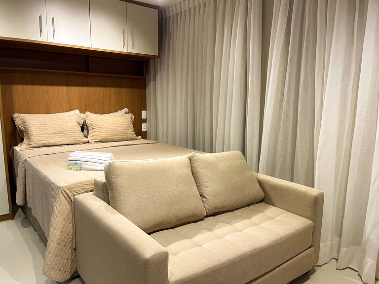 Preferido! Estúdio moderno com piscina