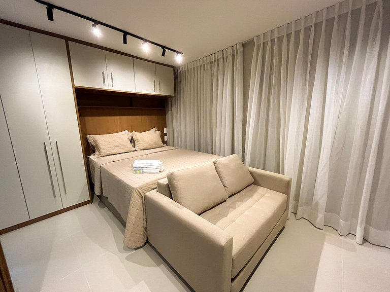 Preferido! Estúdio moderno com piscina