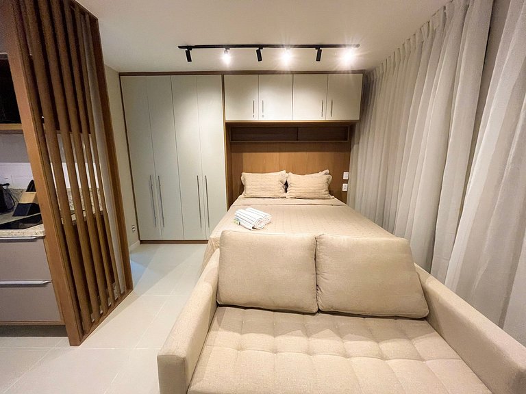 Preferido! Estúdio moderno com piscina