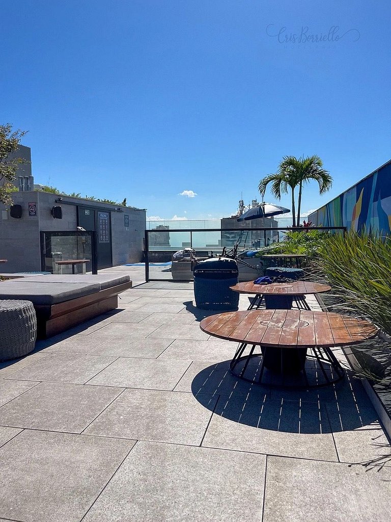 Estudio novíssimo + piscina panorâmica!