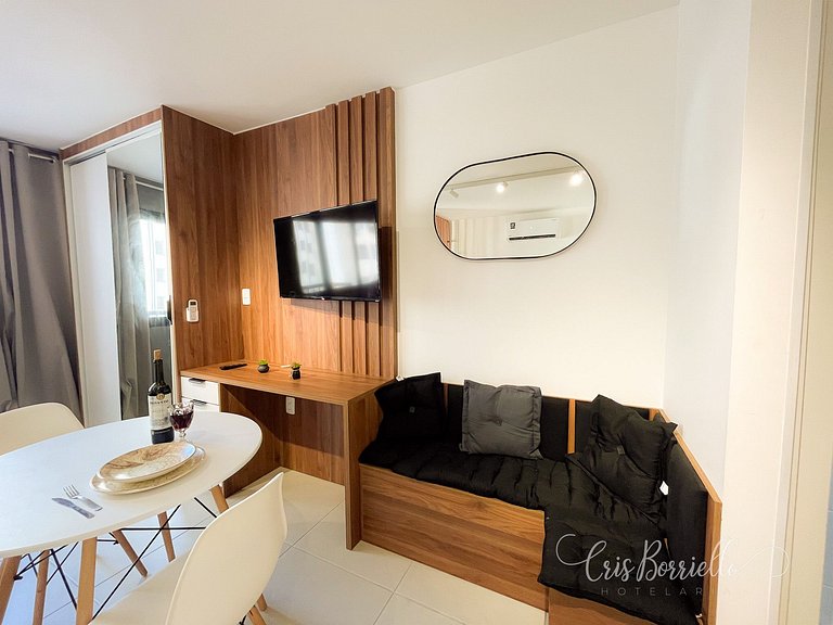 Studio equipado completo + Piscina aquecida
