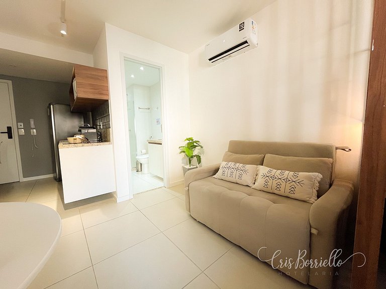 Studio equipado completo + Piscina aquecida