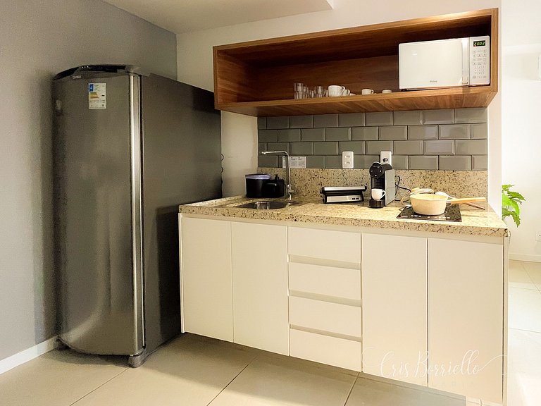 Studio equipado completo + Piscina aquecida