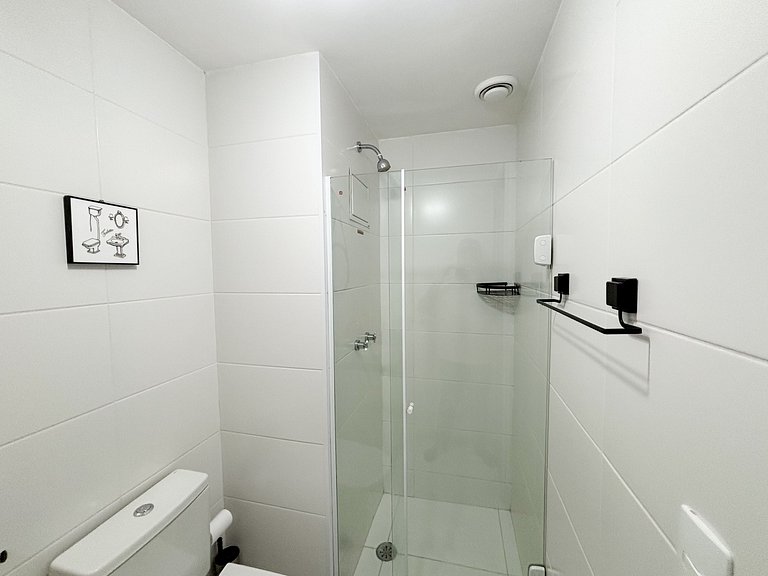 Estúdio com varanda no centro, piscina aquecida