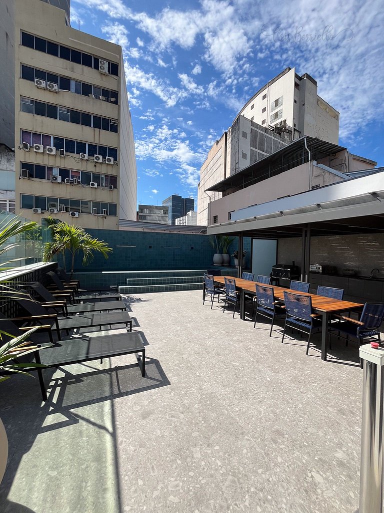 Studio perto da Colombo com piscina e vista