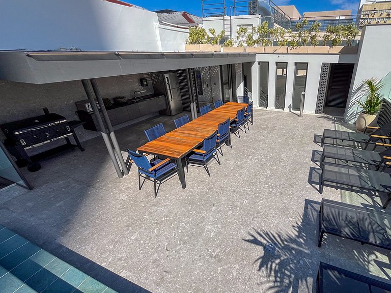 Studio perto da Colombo com piscina e vista