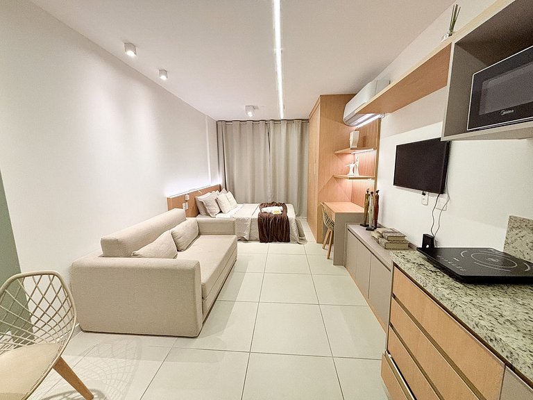 Super studio com piscina aquecida