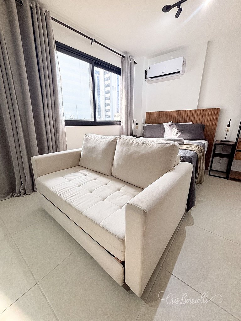 Studio compacto com piscina aquecida