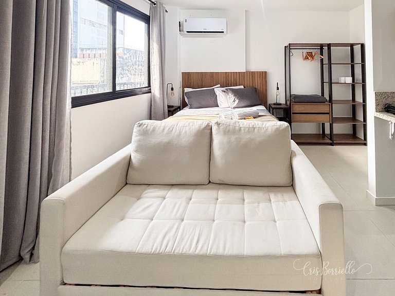 Studio compacto com piscina aquecida