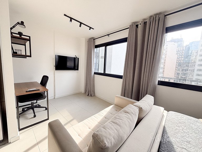 Studio compacto com piscina aquecida