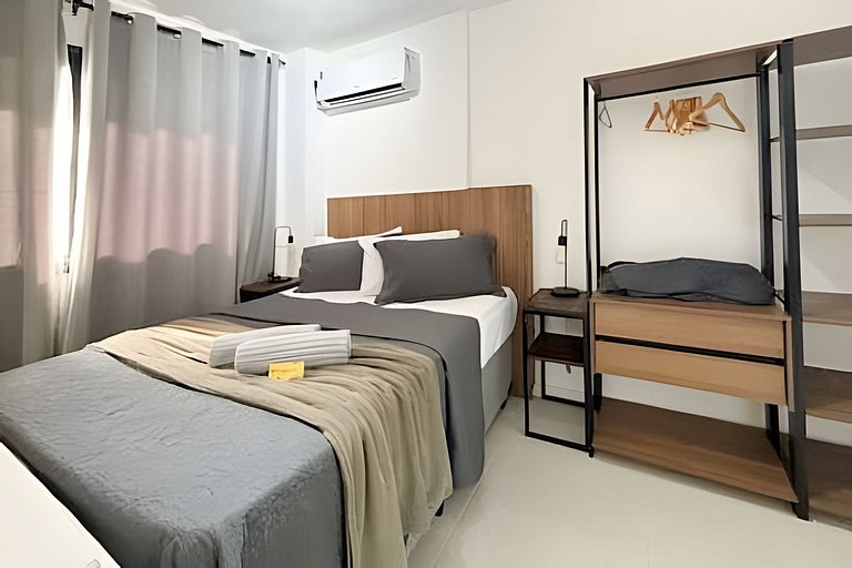 Studio compacto com piscina aquecida